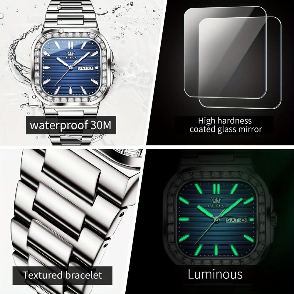 Men’s Tank Watch – Minimalist Analog Quartz Watch