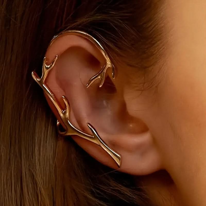 Elegant Antler Punk Alloy Ear Cuff