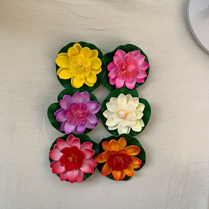 6-Pack Lifelike Lotus & Water Lily Decor
