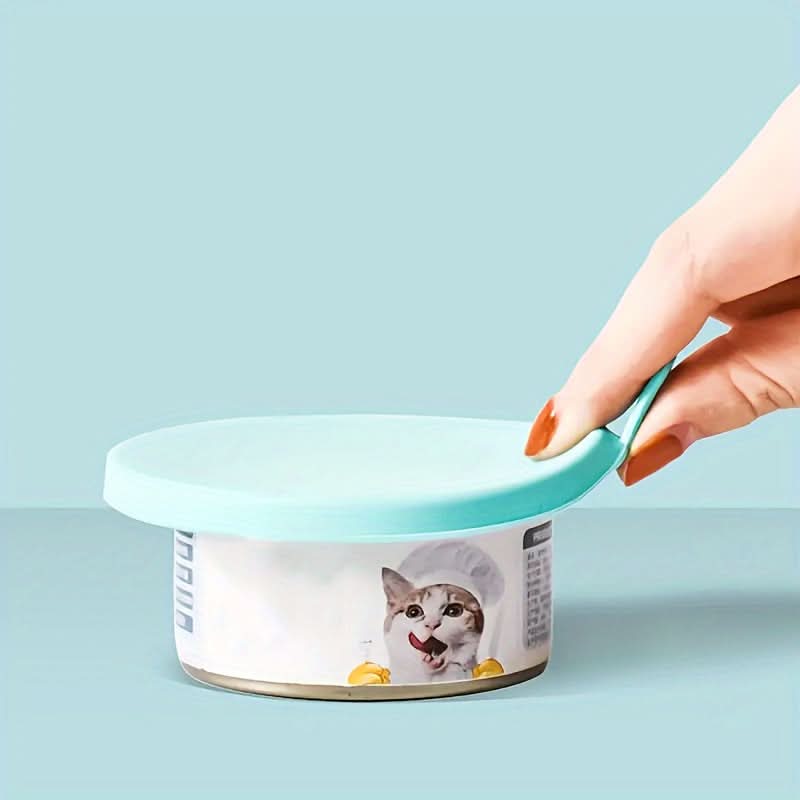 Silicone Pet Food Can Lid with Spoon