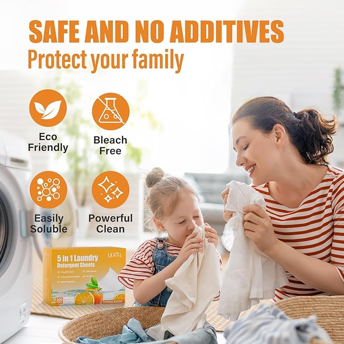 Ultra-Concentrated Laundry Detergent Tablets – Deep Cleaning, Long-Lasting Citrus Fragrance & Powerful Stain Removal