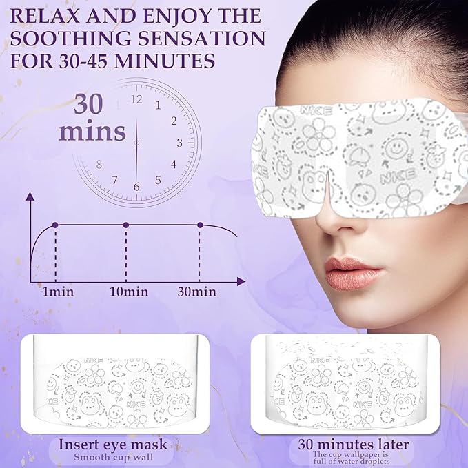 Steam Eye Mask – Warm Compress Sleep Mask for Eye Fatigue Relief & Relaxing Heated Comfort