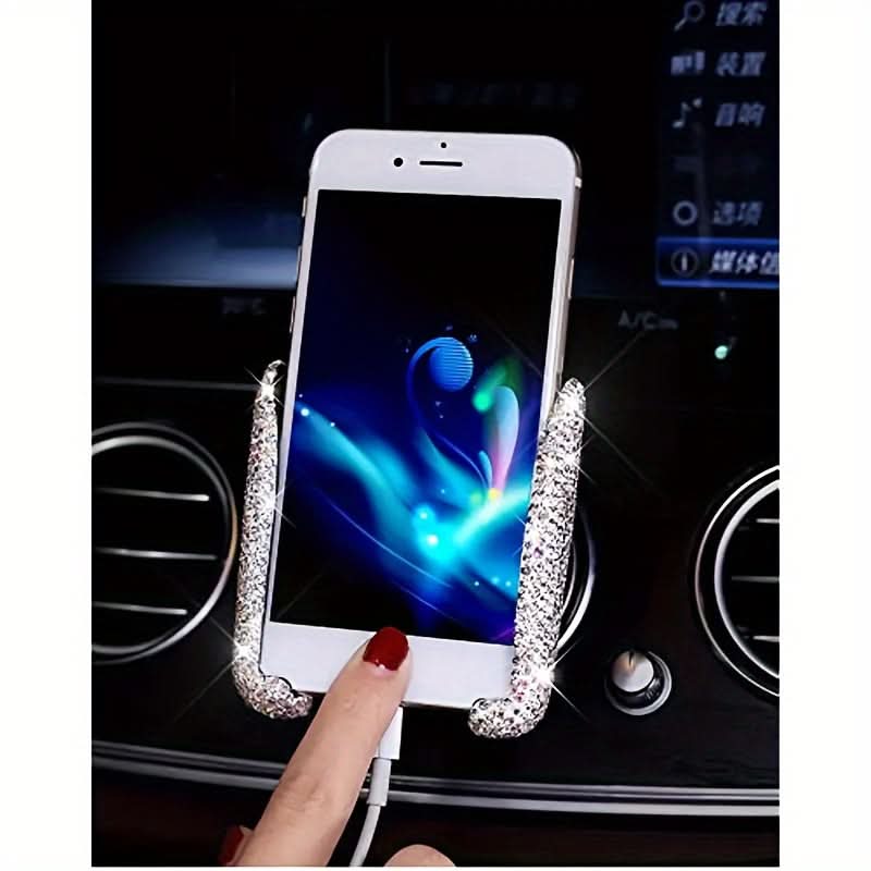 Car Phone Holder with Artificial Diamond