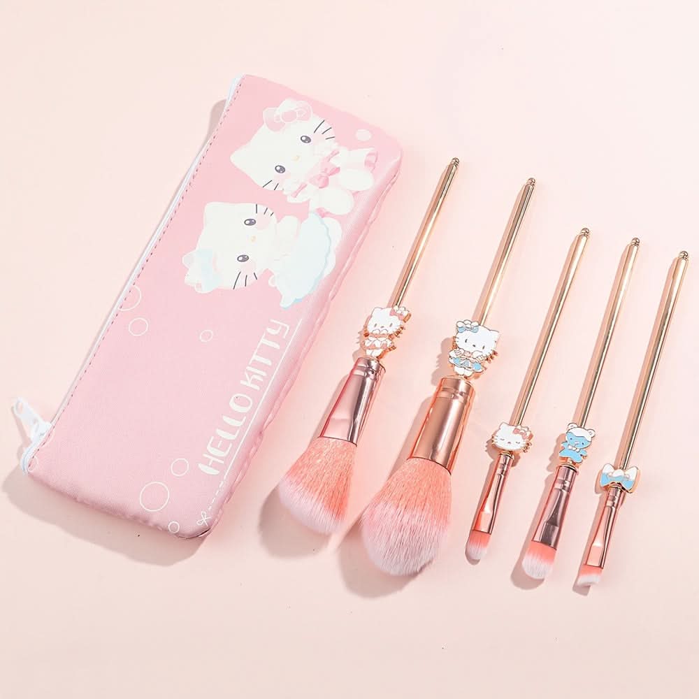 Sanrio 5-Piece Cute Kitty Makeup Brush Set
