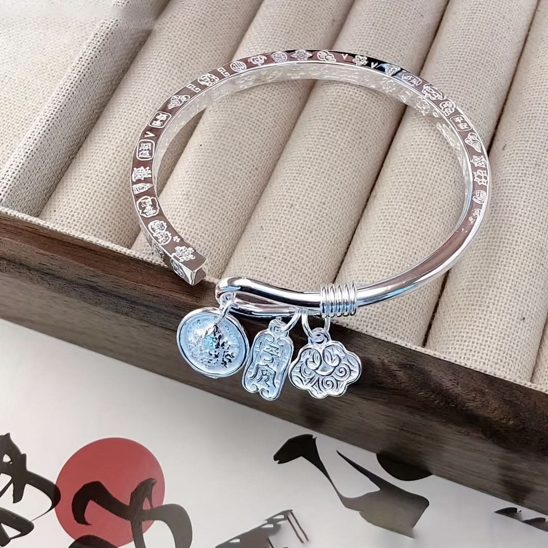 Silver Bohemian Style Open S999 Bracelet