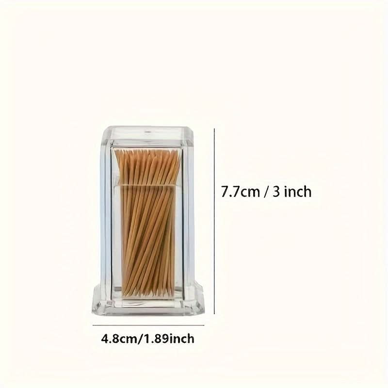Clear Acrylic Toothpick Dispenser – Durable Square Holder