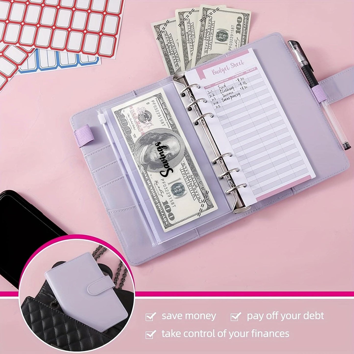 A6 Budget Binder with Cash Envelopes