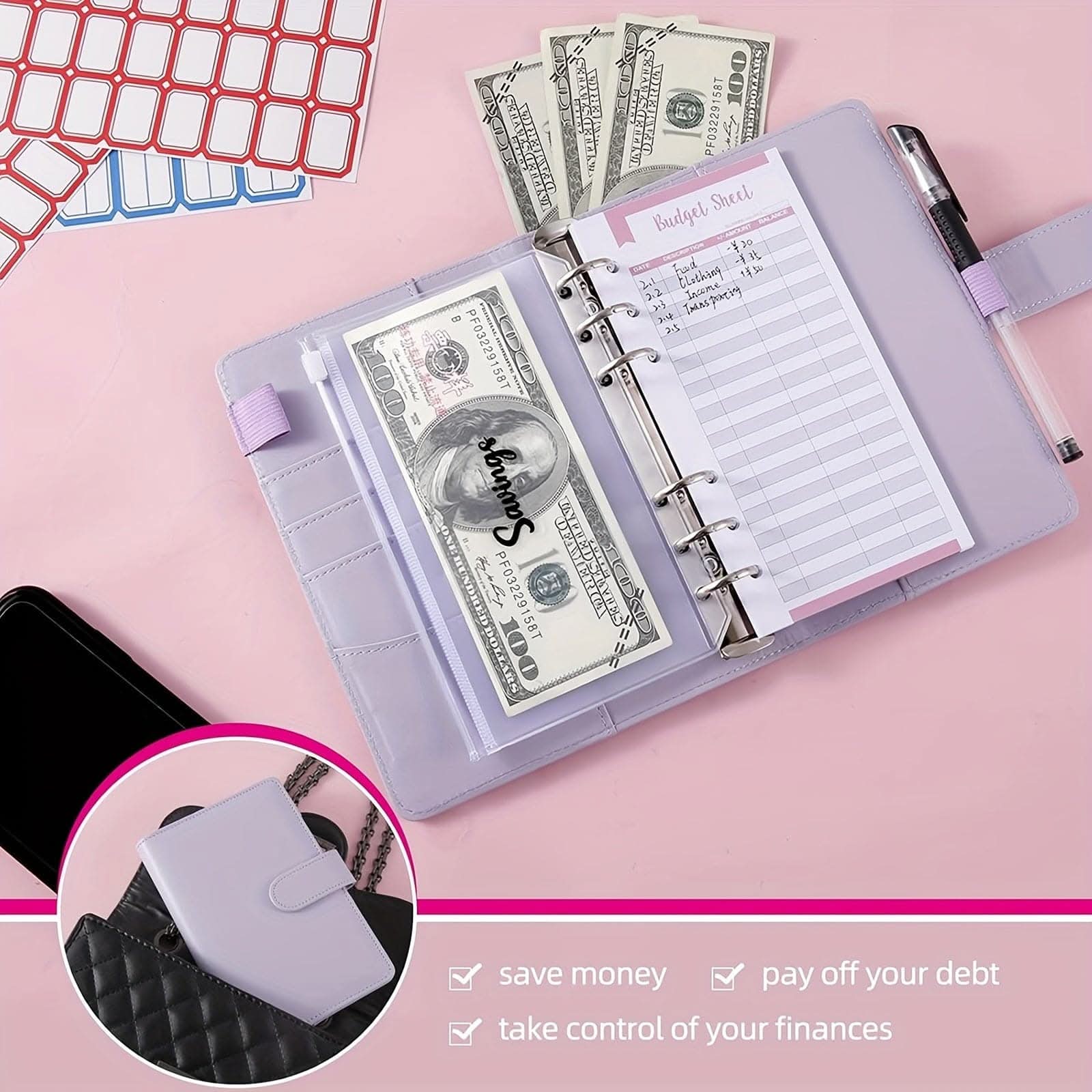 A6 Budget Binder with Cash Envelopes
