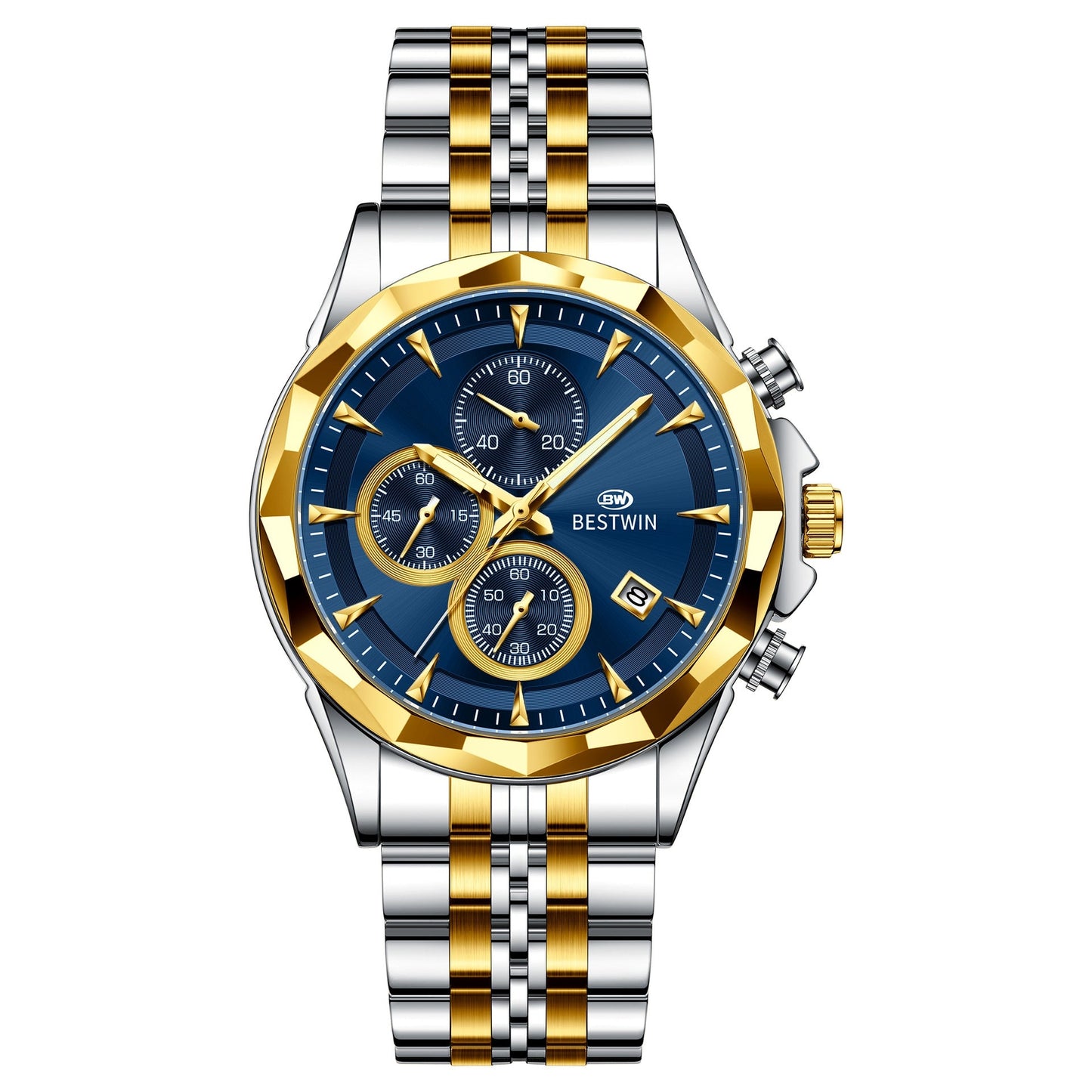 Bestwin BW1734 Luminous thin steel quartz watch for men