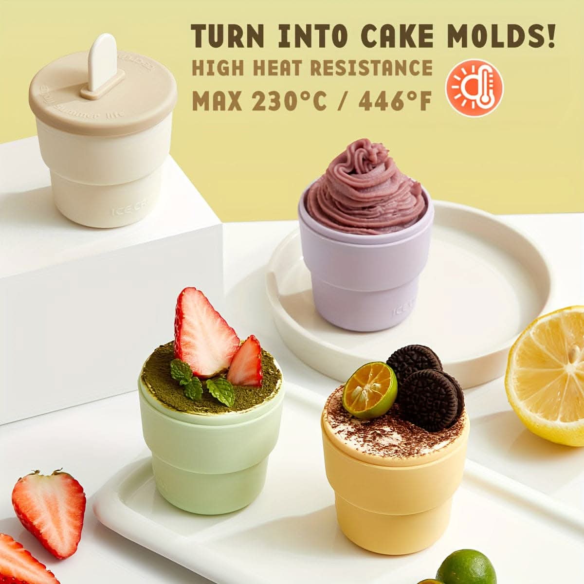 Silicone Ice Cream Cup - Freezable & Oven Safe Dessert Cup