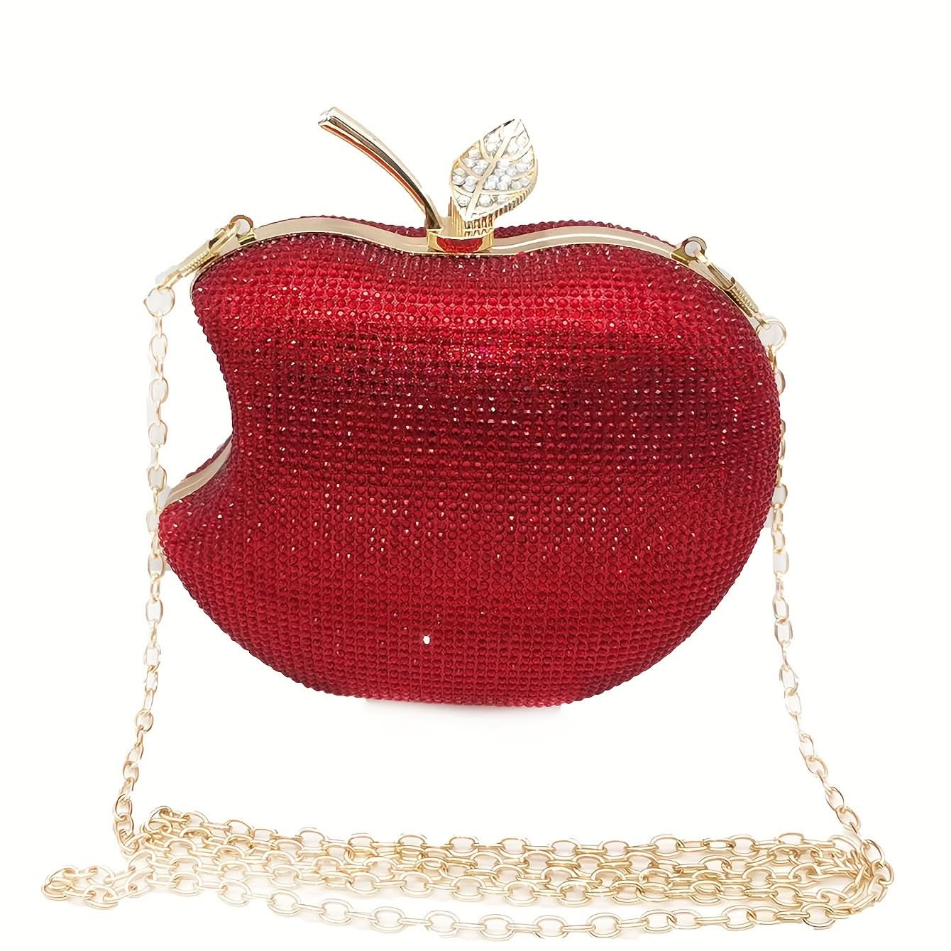 Rhinestone Apple-Shaped Clutch – Party Bag