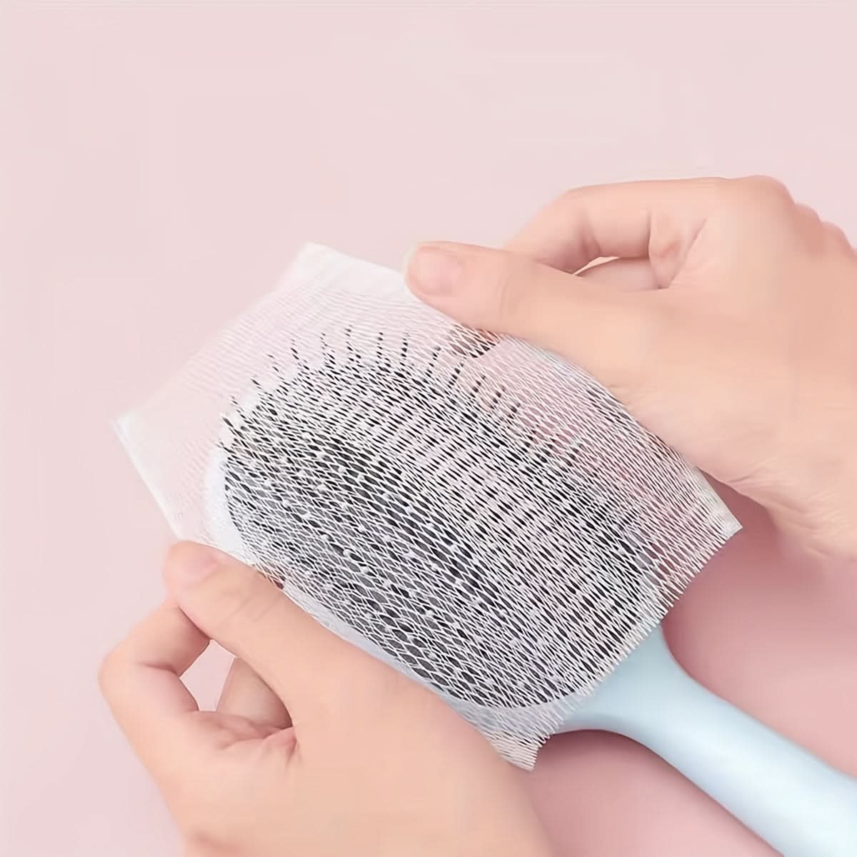 50pcs Disposable Hair Brush Cleaning Nets – PEVA Covers for Easy Hair Removal