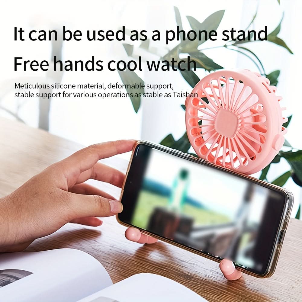 USB Charging Mini Fan with Octopus Tripod – Portable
