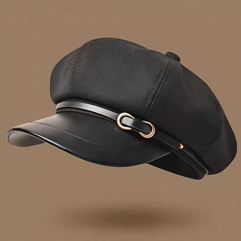 Women’s Vintage Newsboy Beret – Buckle Detail Painter Cap