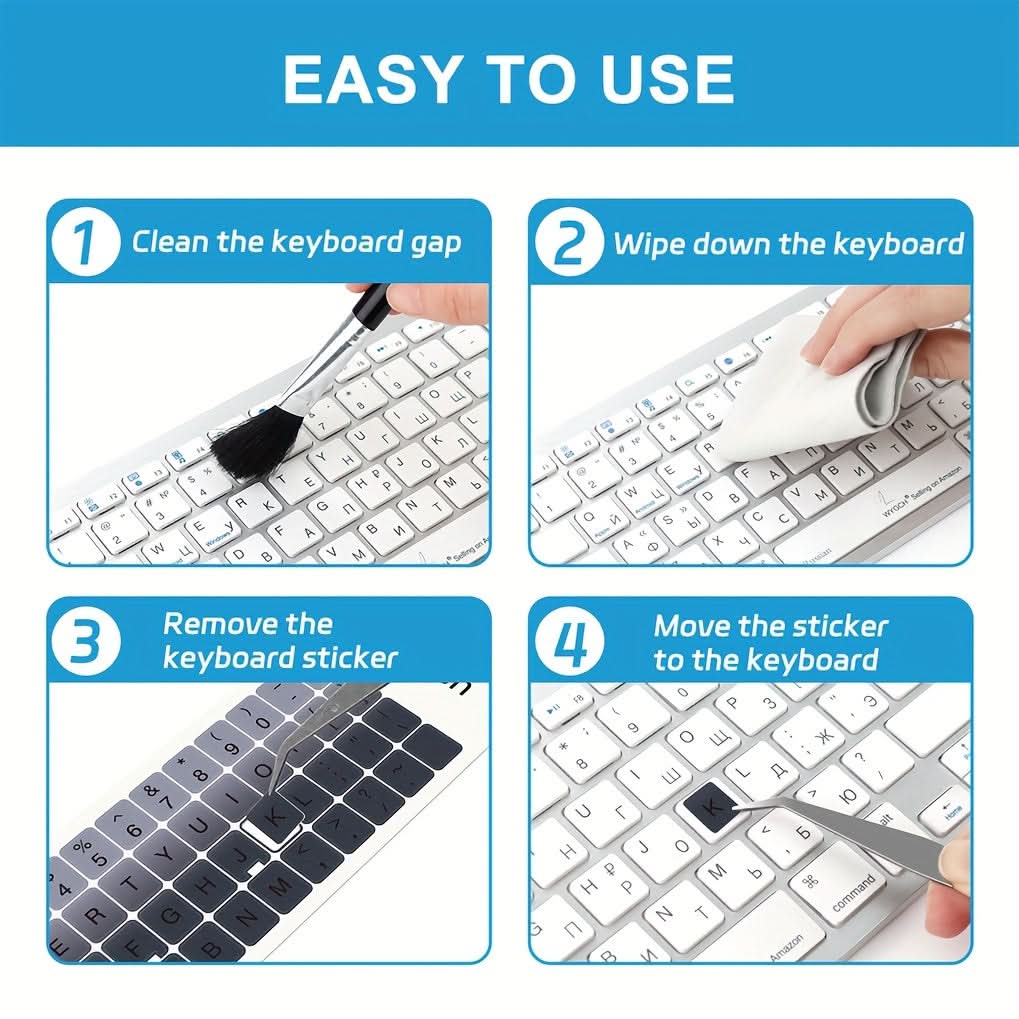 Pack of 2 Vibrant Universal Keyboard Stickers