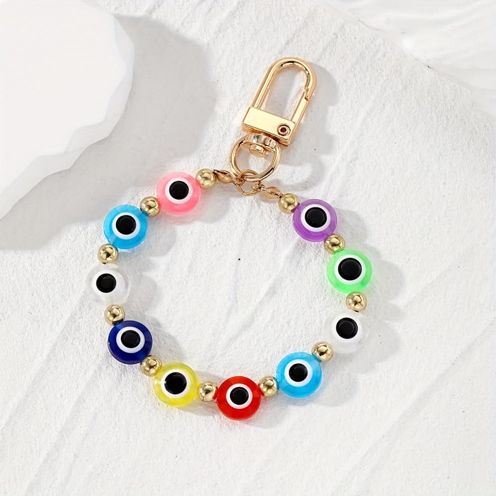 Beaded Evil Eye Phone Lanyard Wristlet Charm