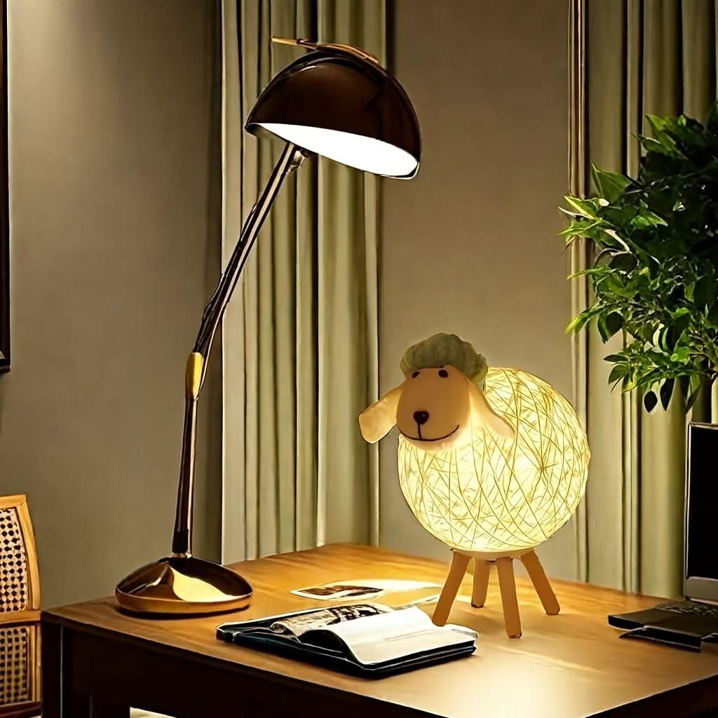 USB-Powered LED Sheep Table Lamp, Decorative