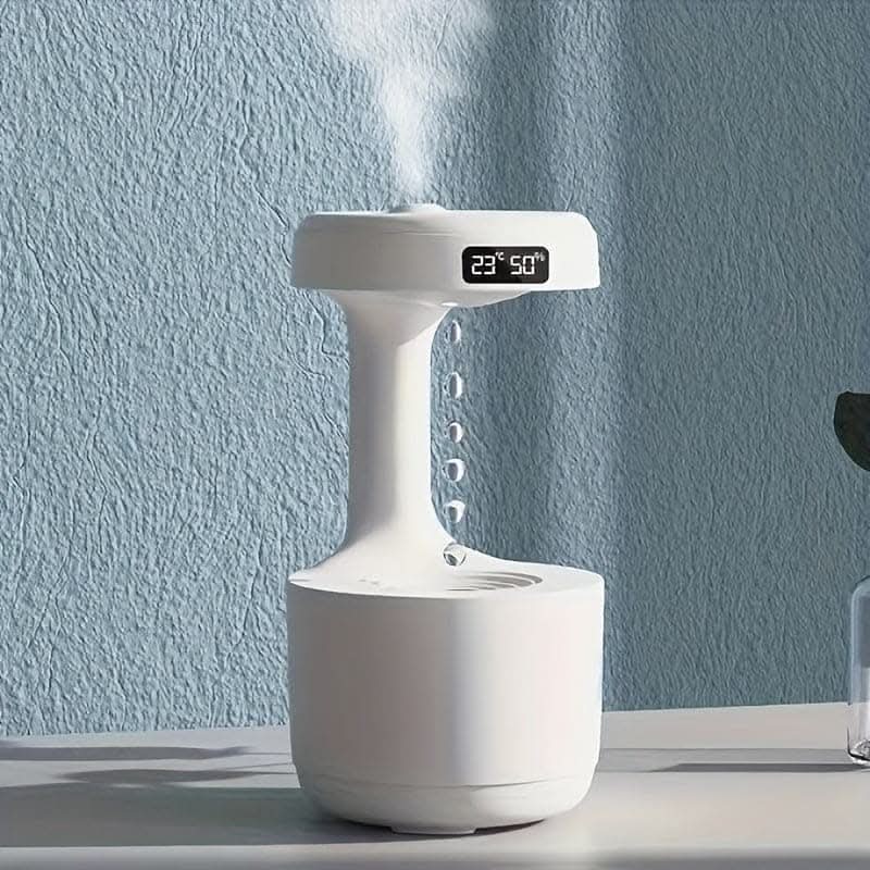 Anti-Gravity Humidifier with LED Clock Display – Ultrasonic Cool Mist Diffuser