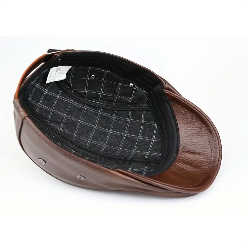 Men’s Leather Gatsby Ivy Cap – Hat with PU Strap