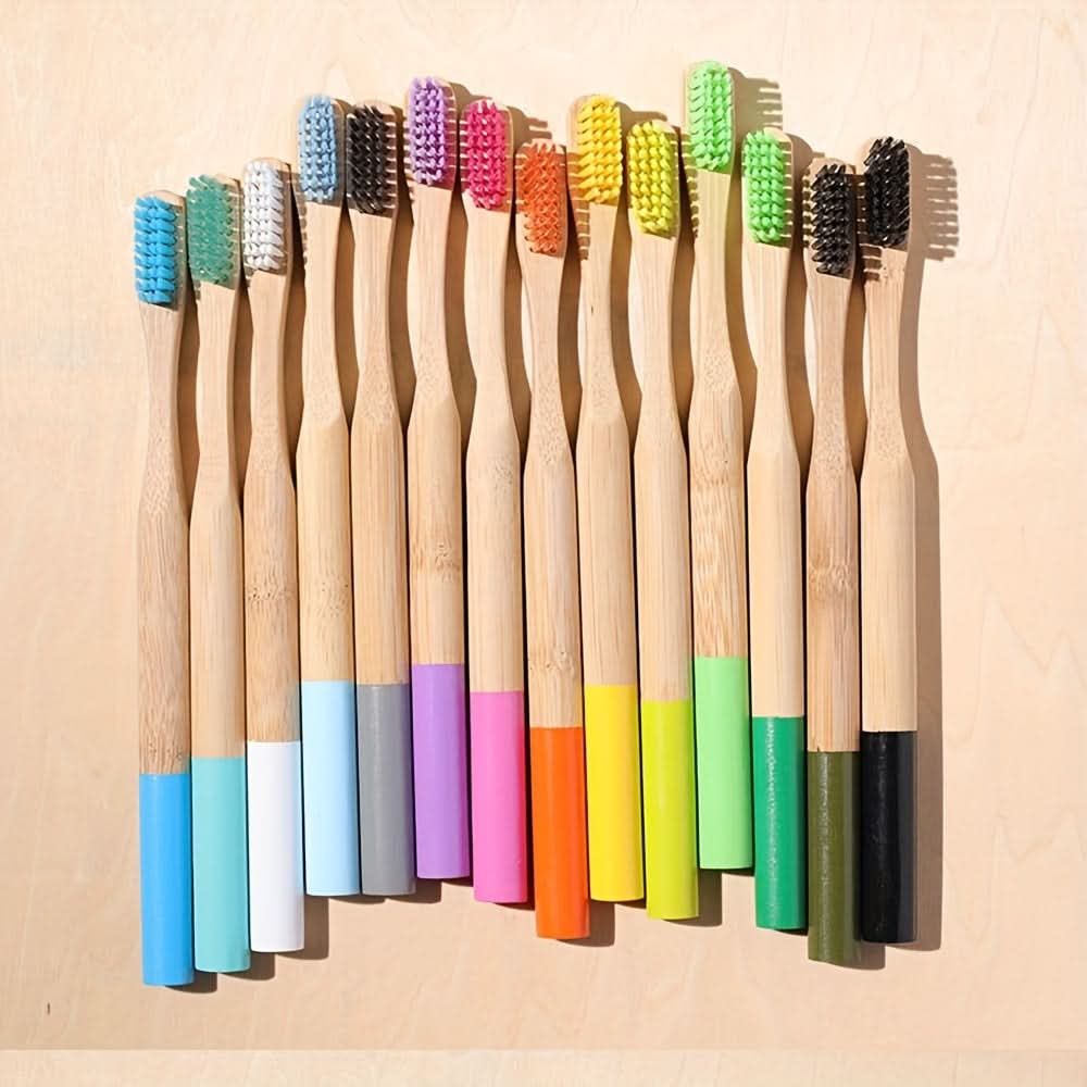 10-Pack Biodegradable Bamboo Toothbrushes – Extra Soft