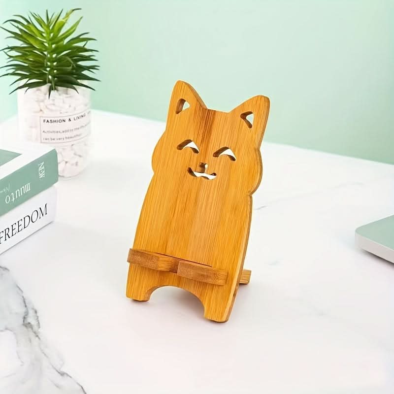 Bamboo Dragon Cat Phone Stand Holder