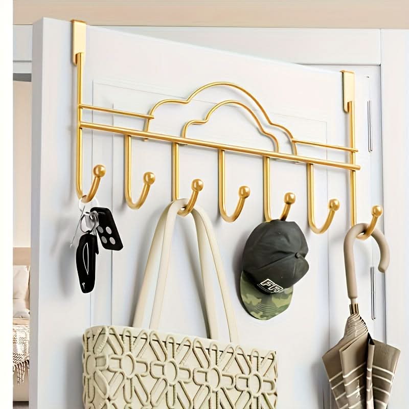 Golden Cloud Over-Door Hook Rack, No-Drill