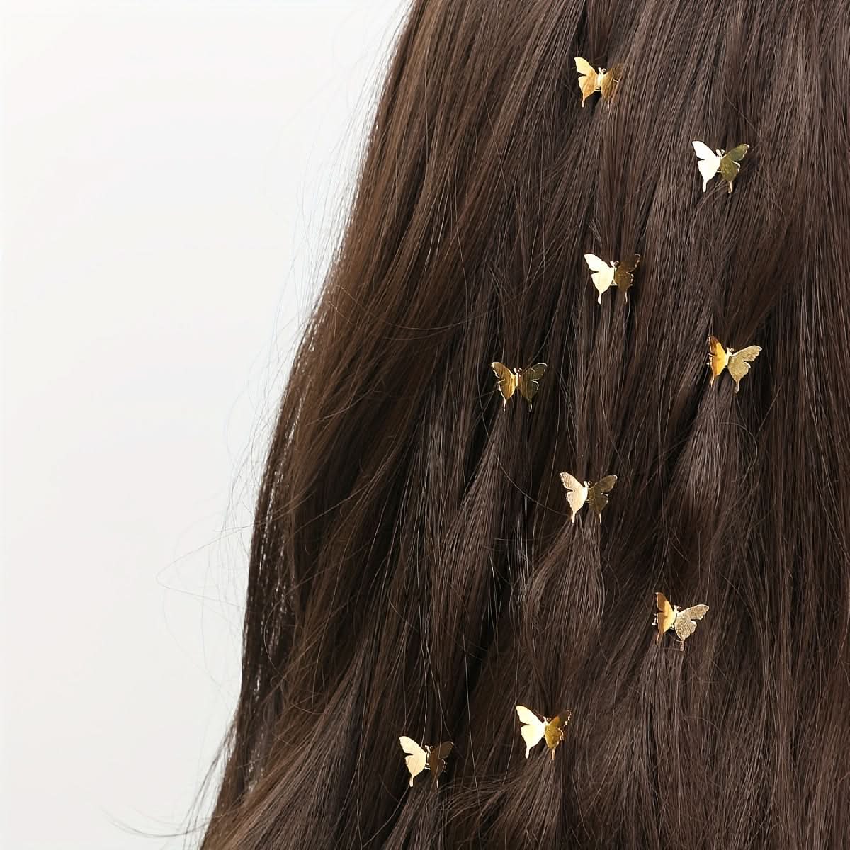 6pcs Golden Butterfly Hair Rings Set