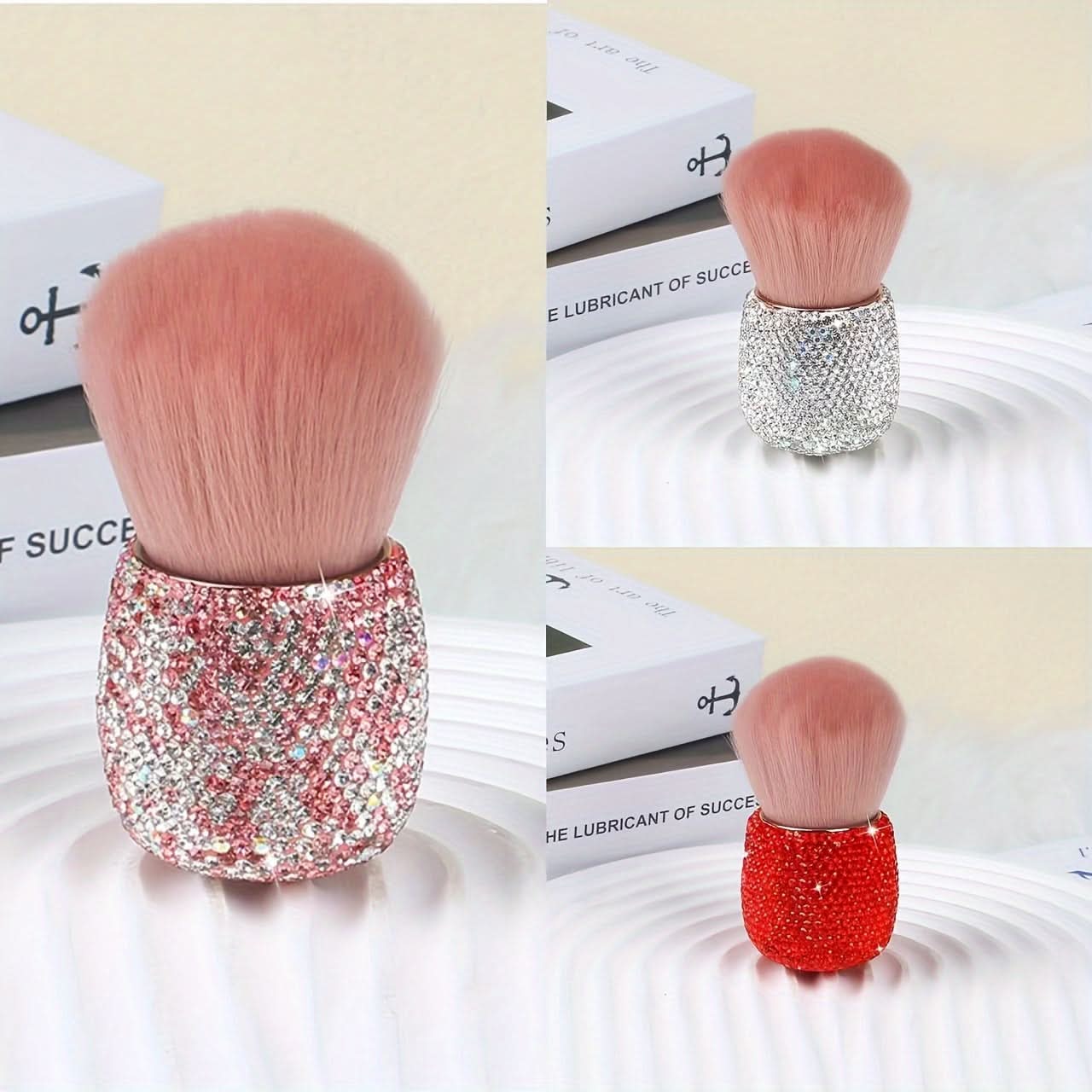 3-Piece Sparkling Powder Brush Set – Mushroom-Shaped Heads