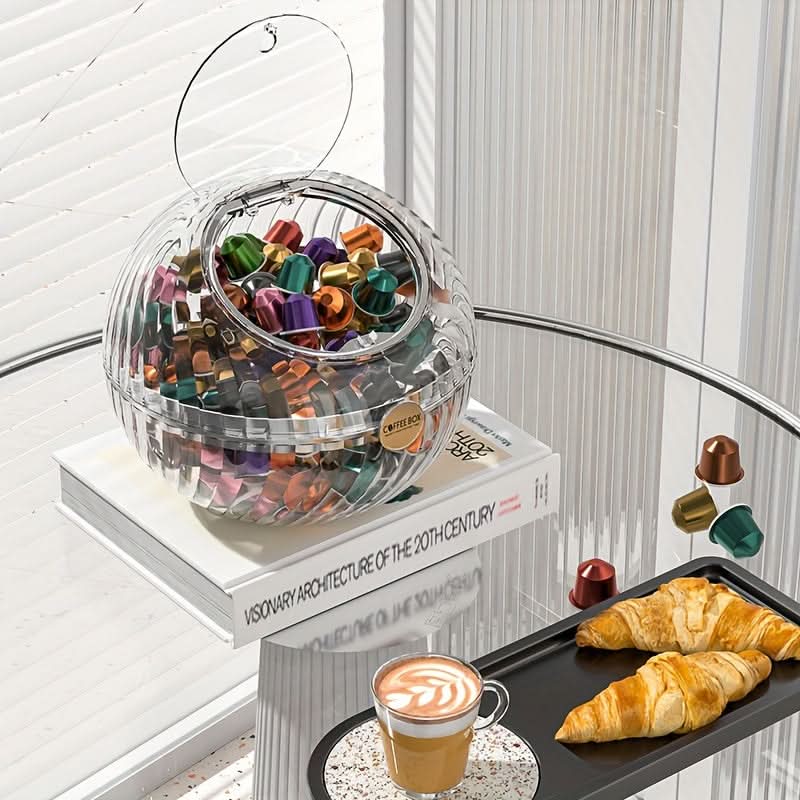 Transparent Oval Coffee Pod Holder – Clear Storage Container