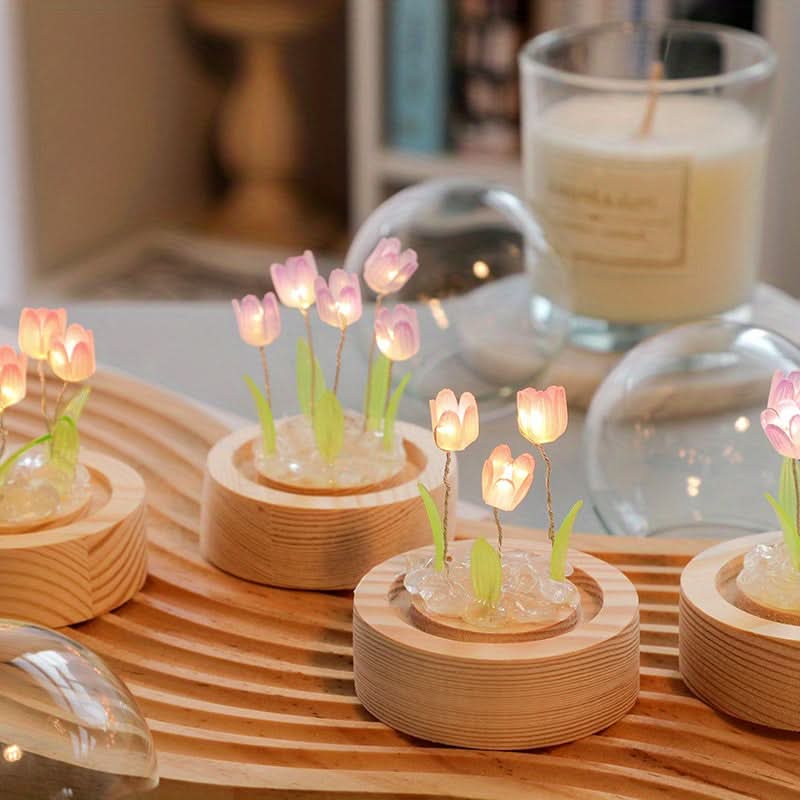 Mini Tulip Night Light – Handcrafted Floral Table Lamp