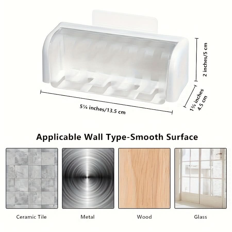 5-Slot Wall-Mounted Toothbrush Holder with Cover