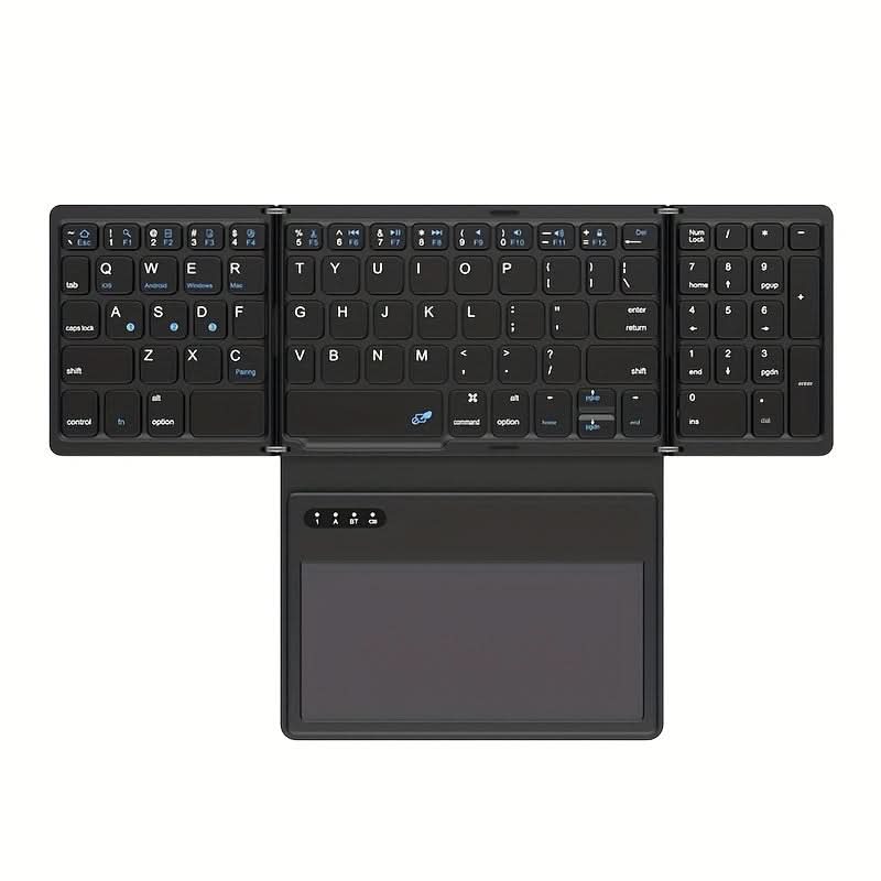 Foldable Wireless Keyboard with Touchpad - Rechargeable Bluetooth Keyboard
