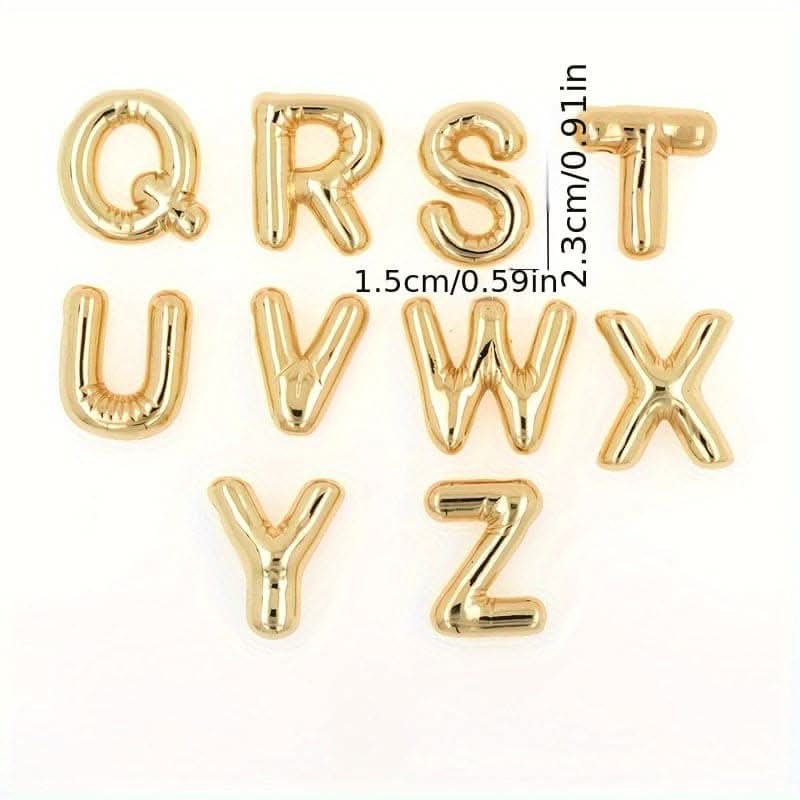 Chunky Golden Alphabet Balloon Pendant Necklace – Stainless Steel
