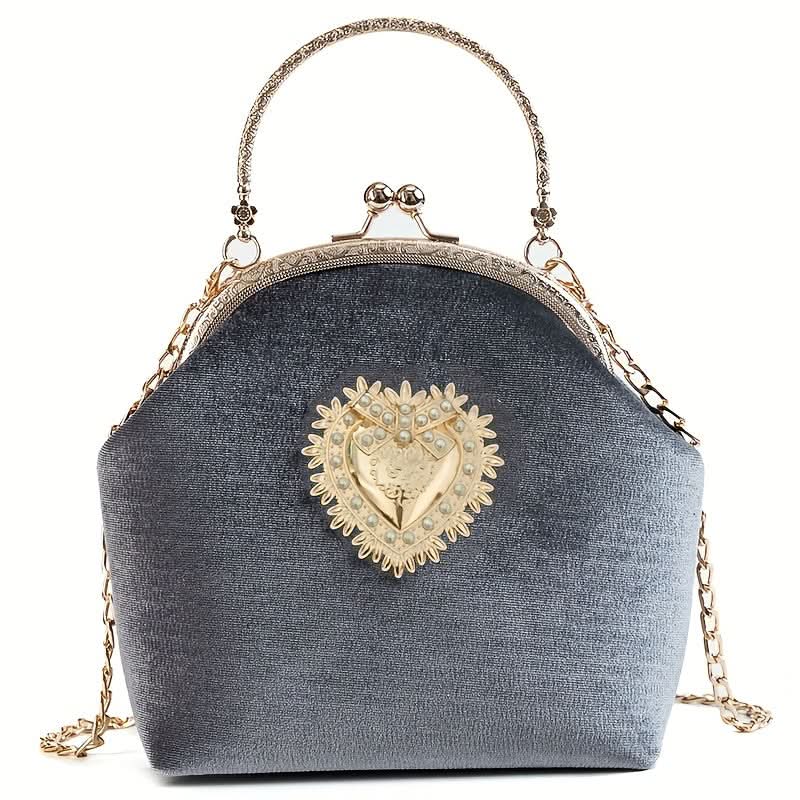 Elegant Velvet Buckle Clutch – Removable Strap