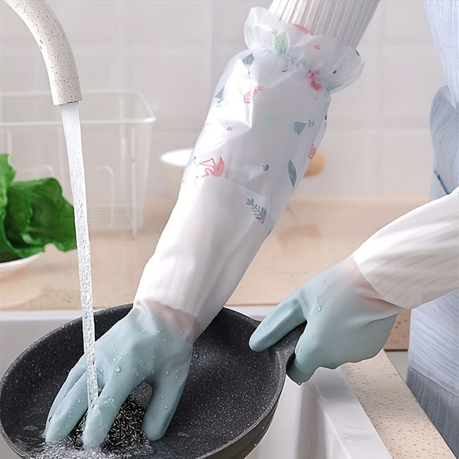 Reusable Long-Sleeve Waterproof Cleaning Gloves
