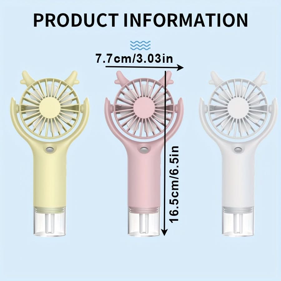 USB Rechargeable Spray Fan – Portable Handheld Misting Fan with Strap
