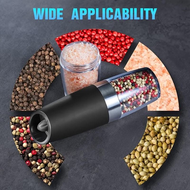Electric Salt & Pepper Grinder Set – Adjustable, LED Light, Battery Operated