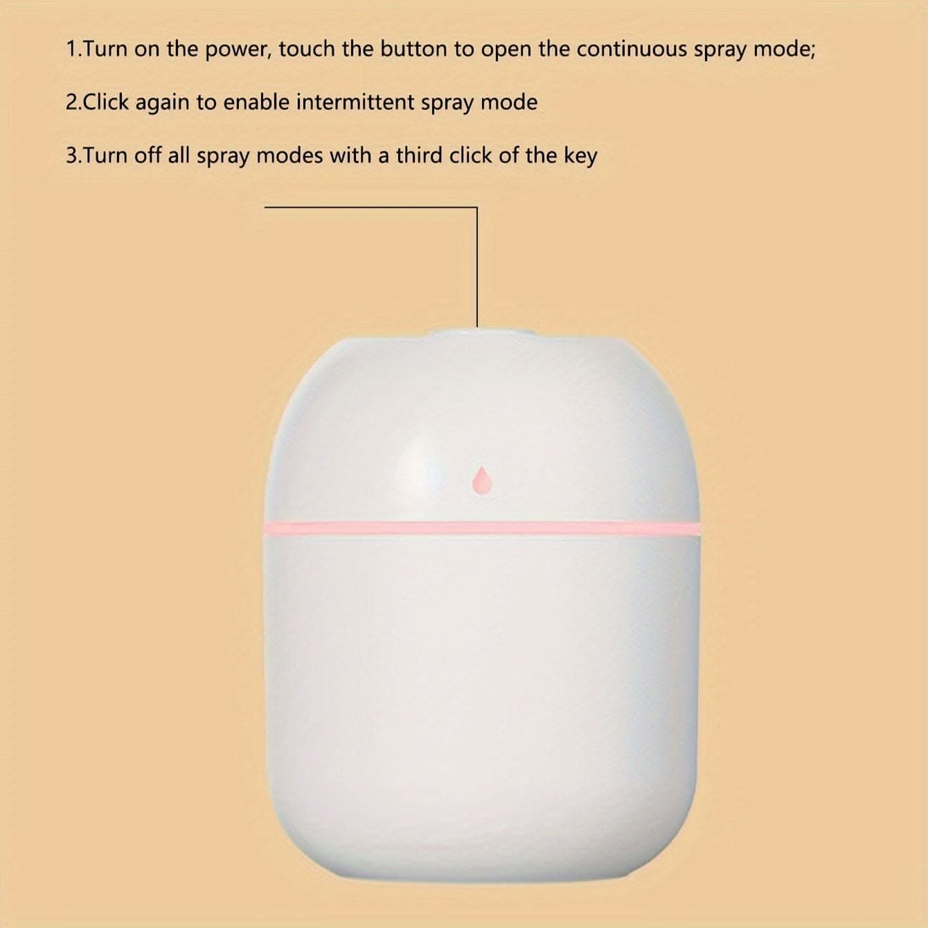 220ml Large Capacity Mini Desktop Humidifier - Whisper-Quiet & USB Powered