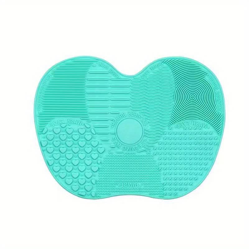 Apple-Shaped Silicone Makeup Brush Cleaning Mat - 4 pieces