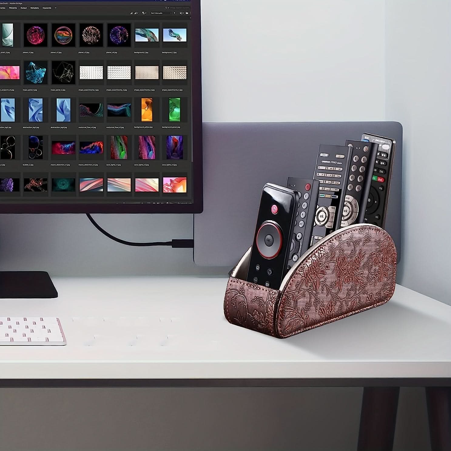 Luxurious PU Leather Remote Control Organizer
