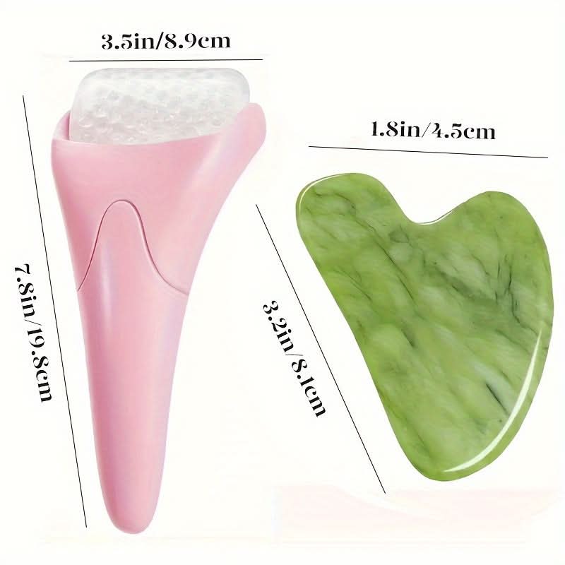 Cryotherapy Ice Roller & Gua Sha Facial Set