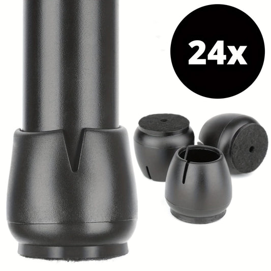 24-Piece Chair Leg Protectors - Round & Square Furniture Floor Protectors