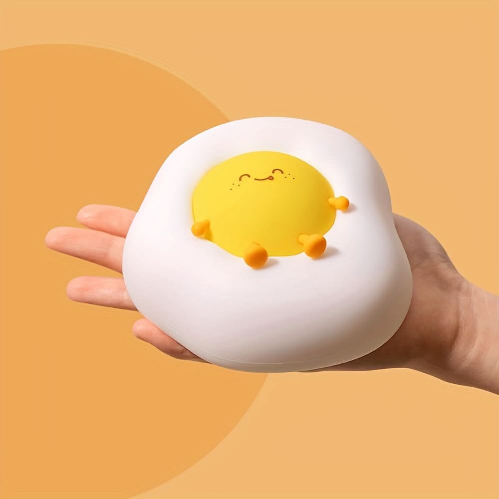Cute Cartoon Egg Night Light – Dimmable LED Lamp with Timer & USB Charging
