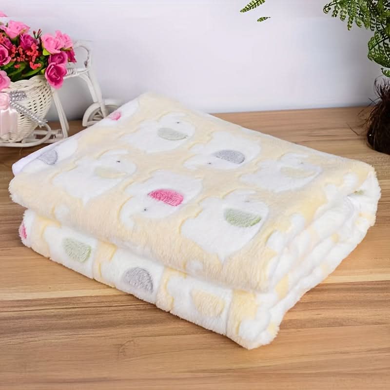 Cartoon Elephant Soft Pet Blanket for Cats & Dogs