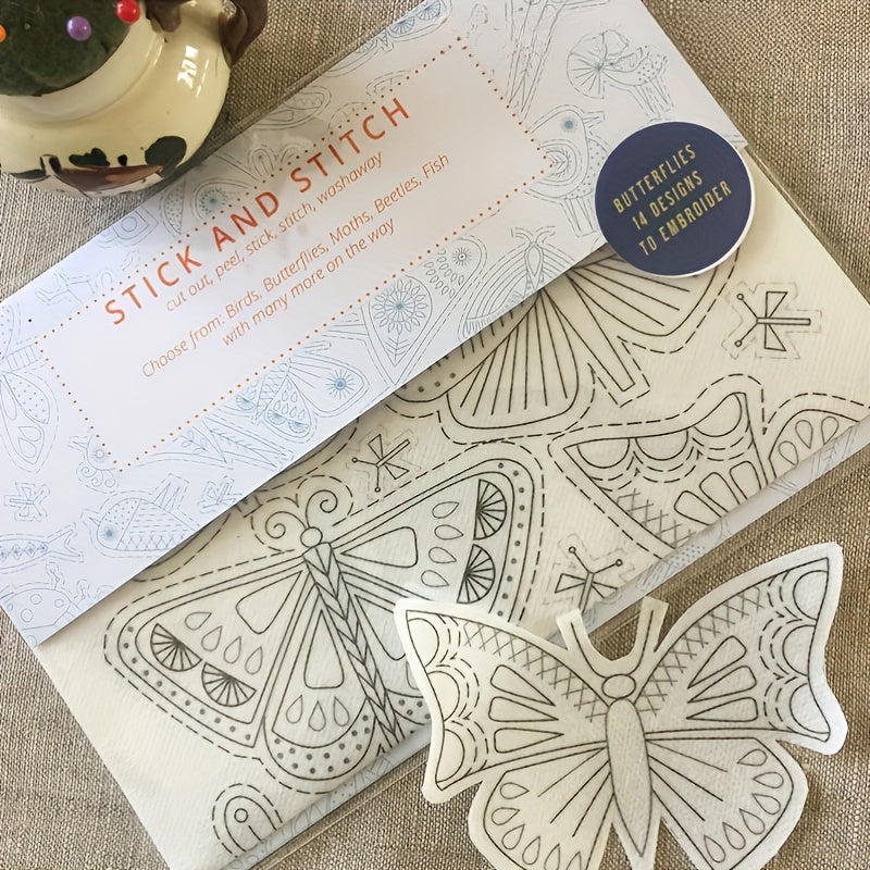 Embroidery Transfer Paper Kit – Water Soluble Stitch & Sew Set with Pre-Printed Patterns