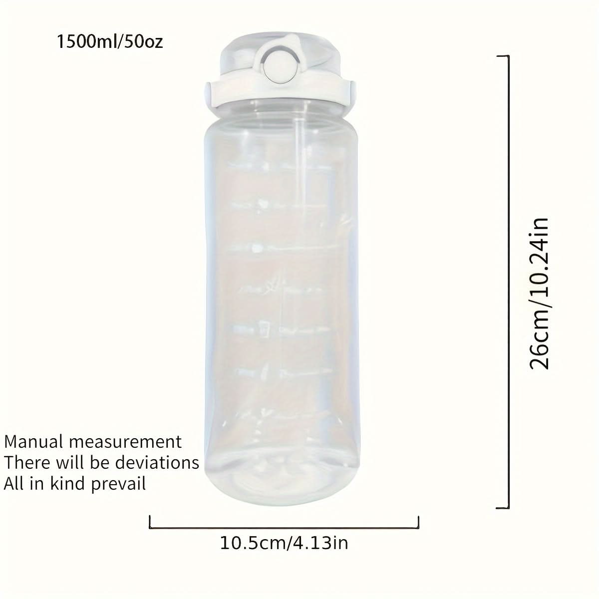 Large 50oz Sports Water Bottle with Time Marker – Durable, Leak-Proof