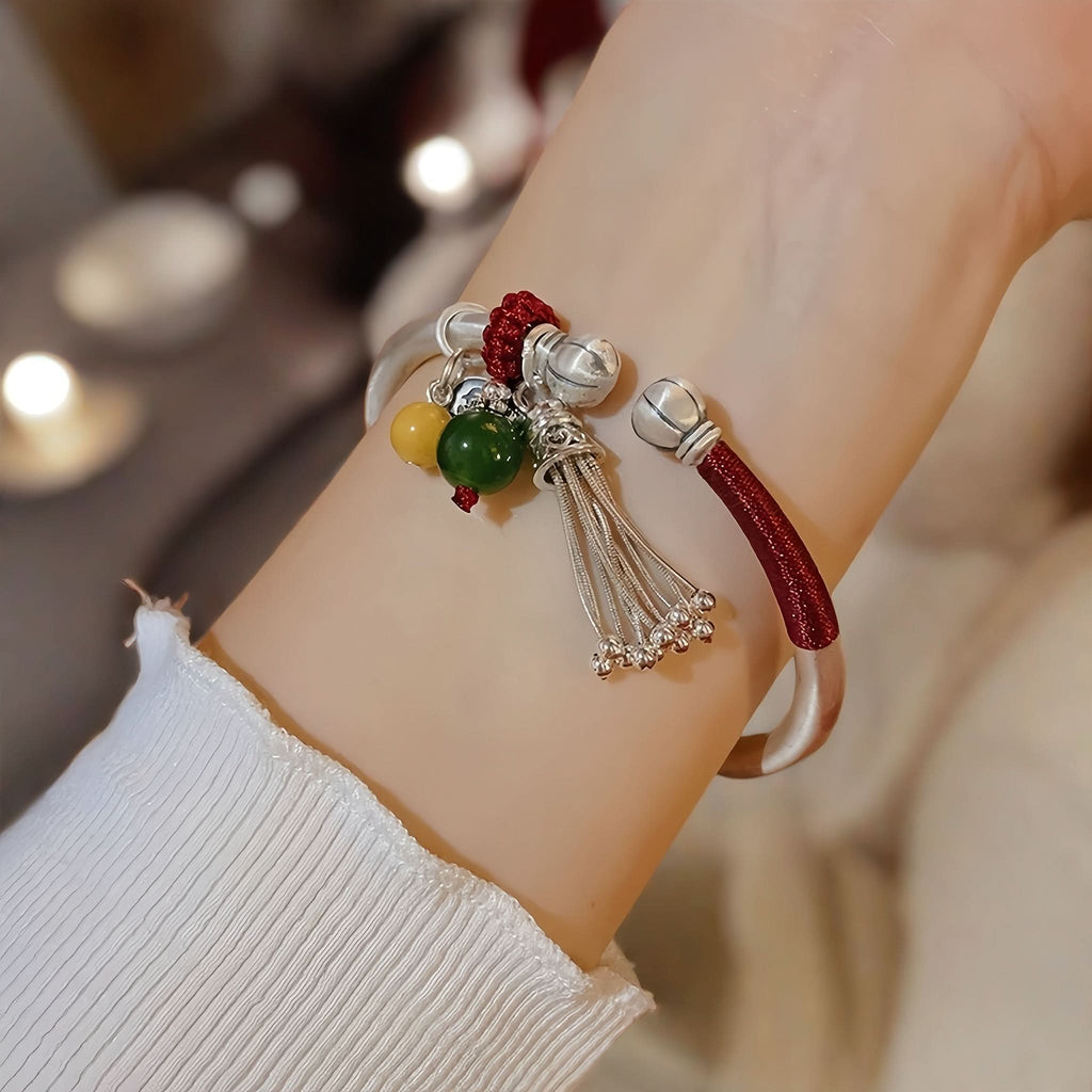Vintage 999 Silver Adjustable Bracelet for Women