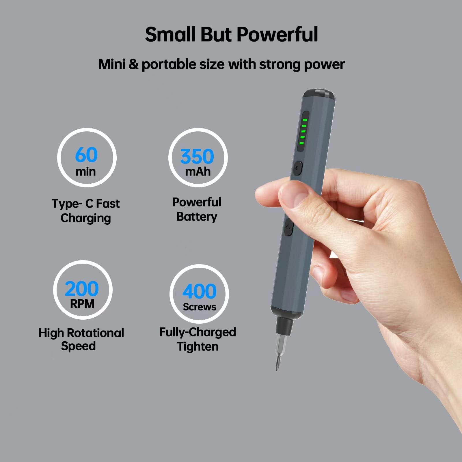 Electric Precision Screwdriver Set with 64 Magnetic Bits