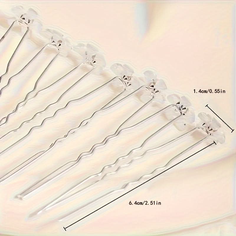 20pcs White Bohemian Rhinestone Hairpins for Parties