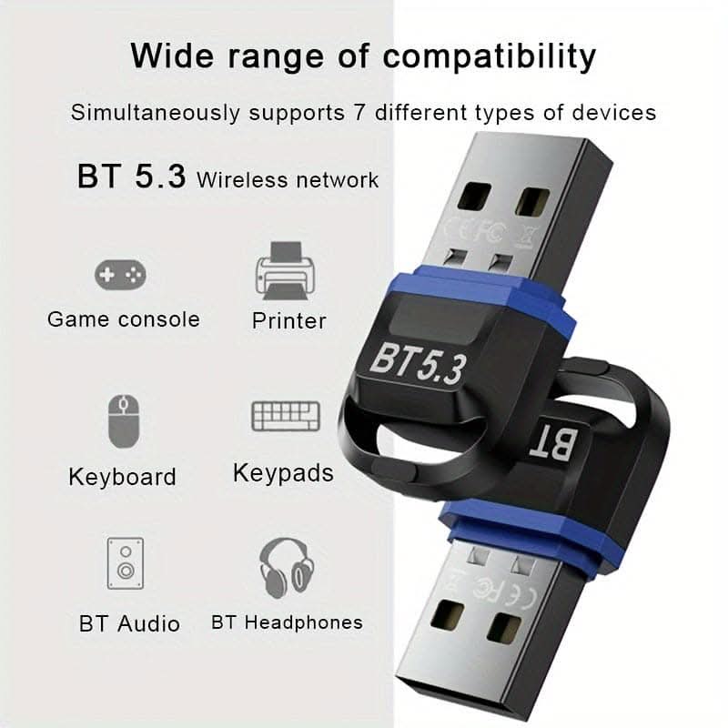 USB Bluetooth 5.3 Adapter for Audio & PC
